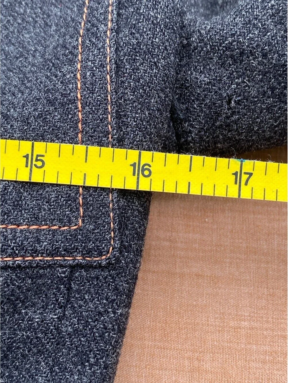 Vintage 1950s National Denim Coat Charcoal Gray Demin Suit Jacket Lined W/Liner